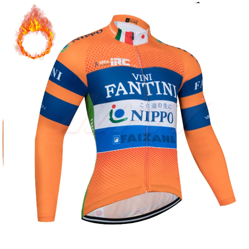 winter jersey Pro Team FANTINI, высокое качество, Велоспорт, Джерси, топ, зимний, теплый, флис, с длинным рукавом, для гонок, велосипедная одежда, для спорта на открытом воздухе - Цвет: winter jersey
