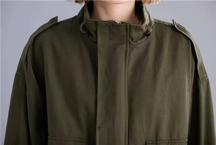 Spring Autumn High Quality Stand Collar Long Sleeve Mech Patchwork Vintage Jacket Women Coat Women