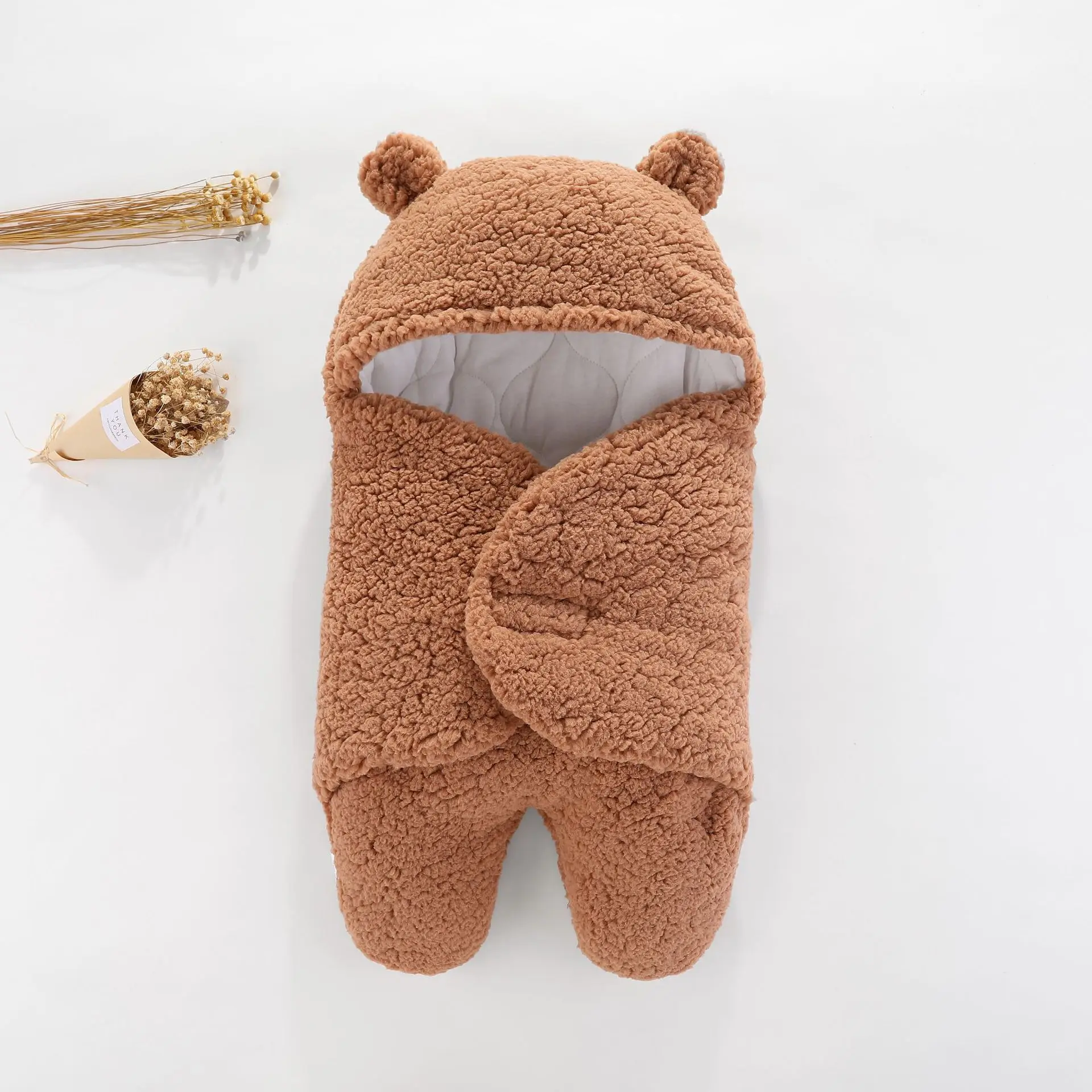 

0-3 Months Baby Sleeping Bag Newborn Split Leg Warm Blanket Cotton Thickened Newborn Photography Wrap Photo Props Outfits