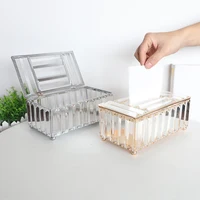 Crystal Tissue Box Home Hotel Car Removable Tissue Case Cosmetic Pen Holder Tools Desktop Storage Racks Decor Paper Towel Holder 1