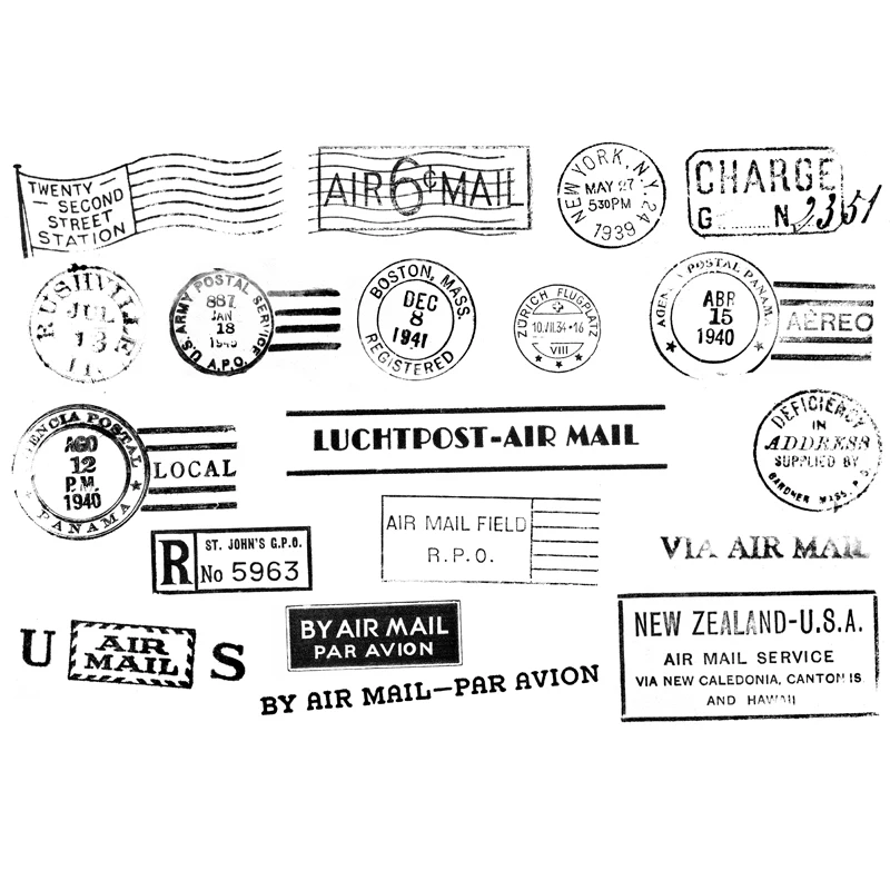 Zfparty Vintage Air Postage Timbro/Sigillo In Silicone Trasparente Trasparente Per Album Di Scrapbooking/Foto Fai-Da-Te Fogli Di Francobolli Trasparen