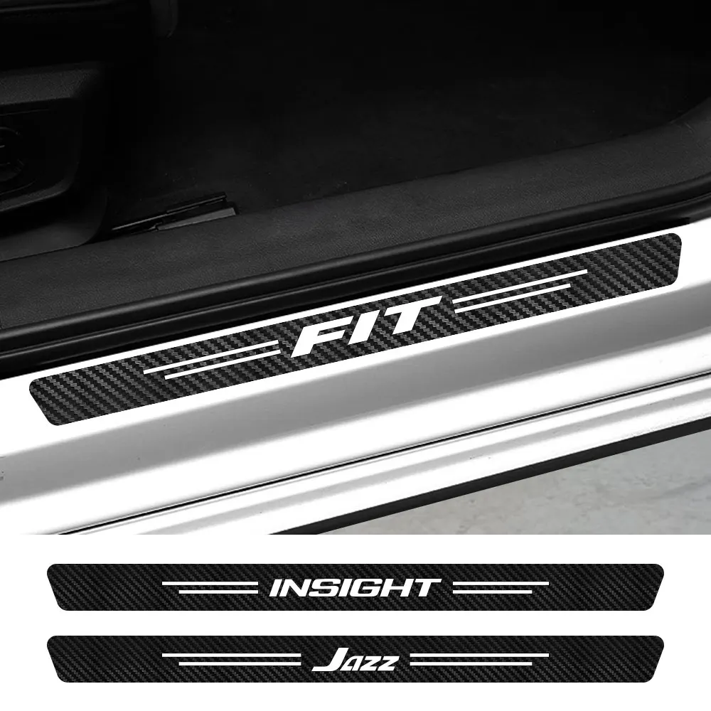 4 шт. наклейки на порог автомобиля для Honda FIT INSIGHT JAZZ MUGEN RR SI TYPE S R VTI автомобильные