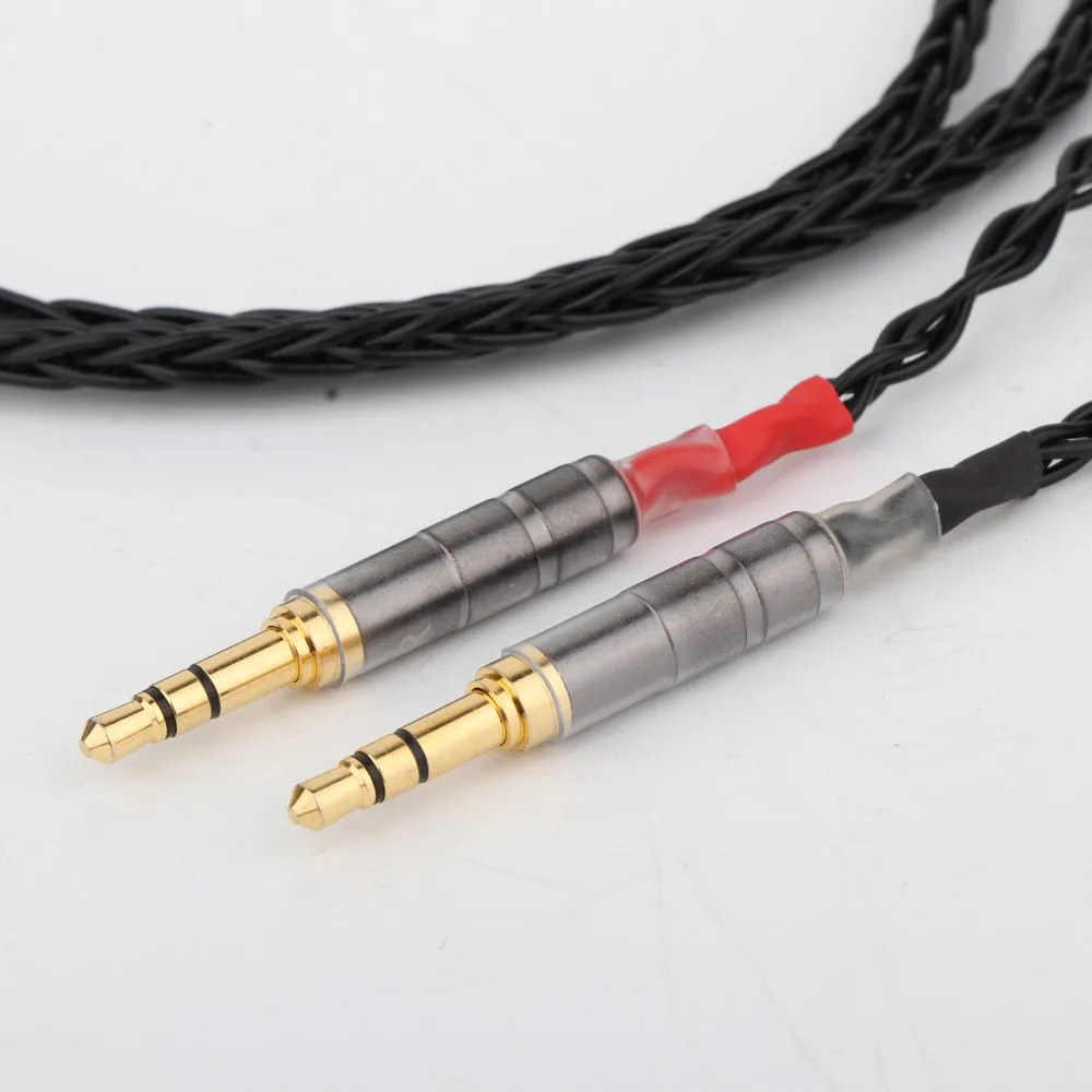 3 5mm Stereo Jack Audio Cable Silver for Headphone Amp Phone Head Fi cable