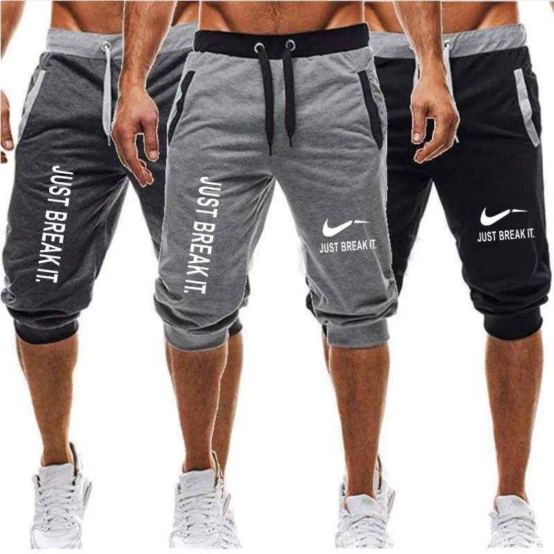 

2018 New Hot-Selling Man's pants Summer Casual Fashion pants JUST BREAK IT print Sweatpants Fitness Short Jogger M-3XL