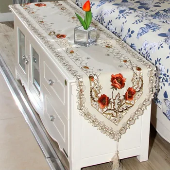 

Polyester Shaped Table Flag Simple Design Table Flag For Hallways Embroidered Cafe Decoration