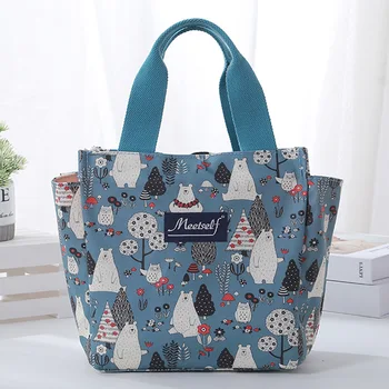 

New Style Canvas Erproof Extra-Large No. Bento Box Bag Lunch Carry Diaper