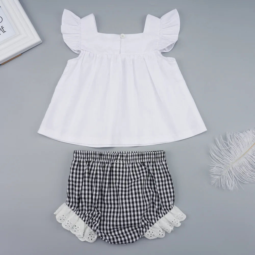 

YOYOSHOW Summer new girls' suit comfortable & fashionable girls' short sleeves suit 0-2 years old girls' suit.