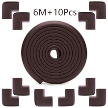 6 м+ 10 шт защитный уголок для Детей Протектор Детские уголки для мебели защита углов Детская безопасность утолщенная накладка на углы лента