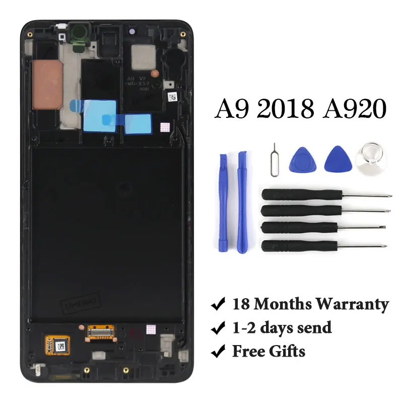 AMOLED-экран для Samsung A9 2018 A920 ЖК-дисплей без битых пикселей с сенсорным экраном в