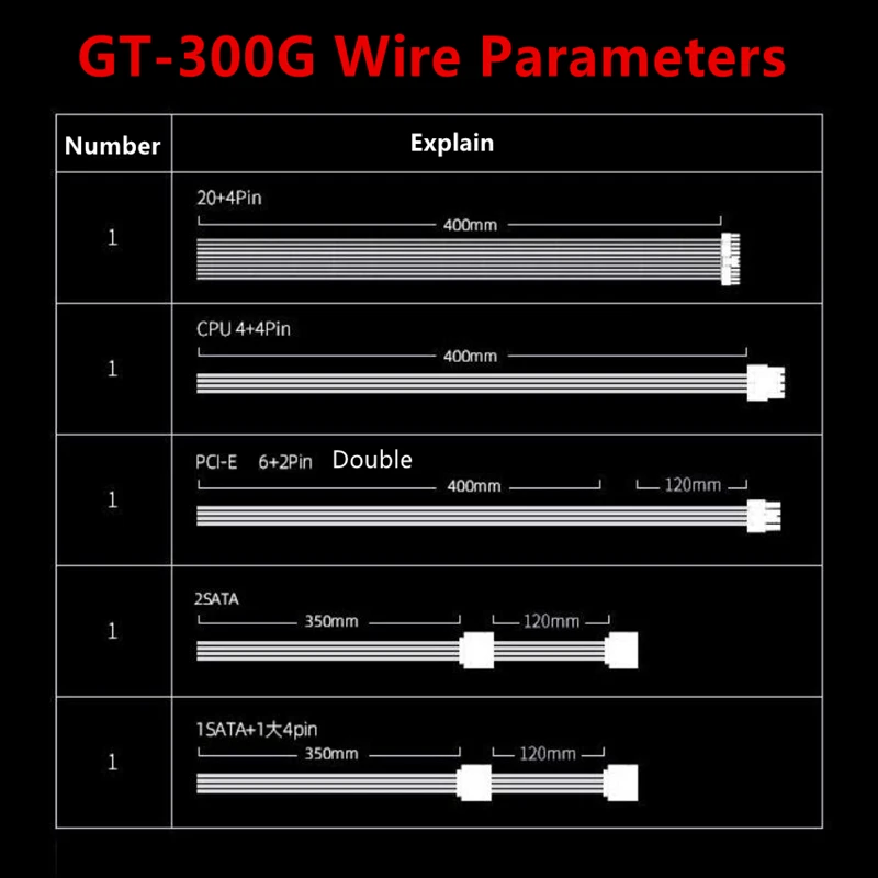 PSU для GameMax HTPC TFX немодульный 80 плюс золото/бронза 300 Вт блок питания GT-300G GT-300
