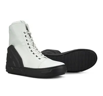 

men's high-top boots New Genuine leather Martin boots soft thick-bottomed lace-up leather casual boots