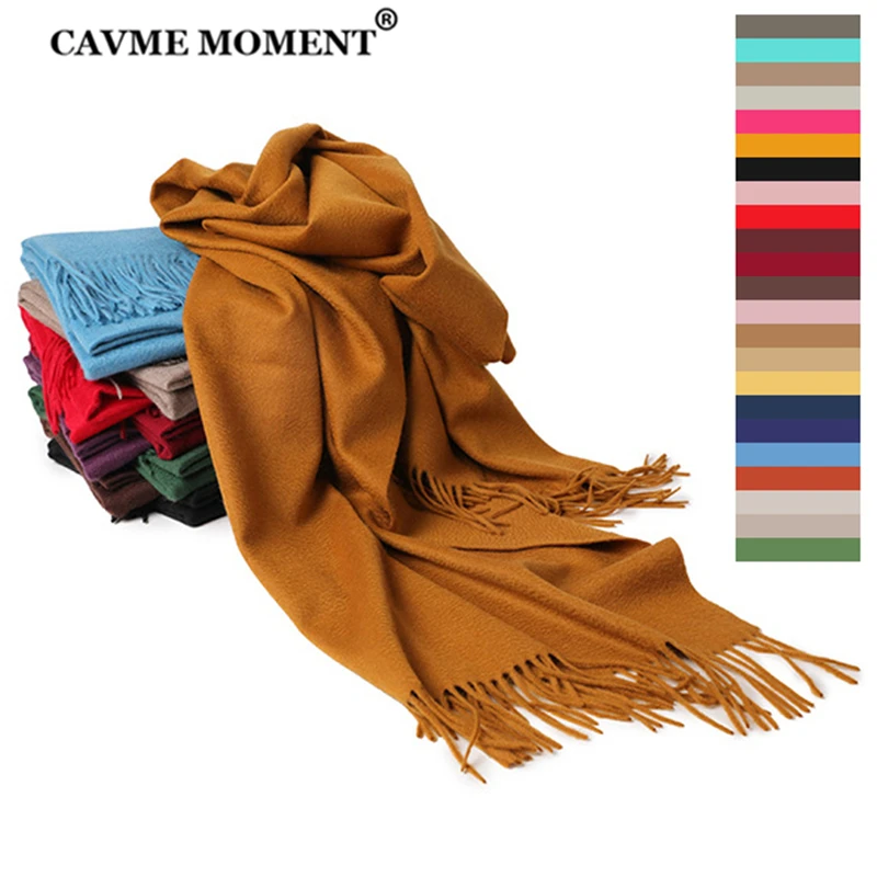 

CAVME Luxury Cashmere Pashmina Scarf Winter Solid Color Scarves for Women Ladies Long Basic Scarf Wraps Shawls CUSTOM LETTERS