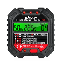 KKmoon GFCI testeur de sortie avec tension 90-250V testeur de prise automatique Circuit électrique polarité détecteur de tension détecteur de disjoncteur