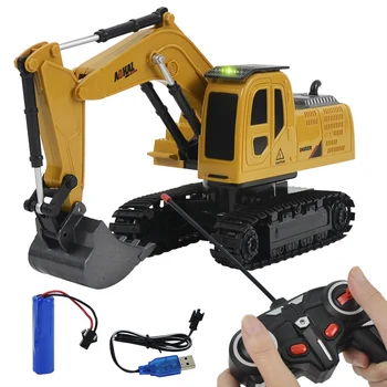 

Remote Control Construction Vehicle Excavator Crane Toy 4-Channal Telecontrol Engineering Vehicle RC Toys Gifts For Kids