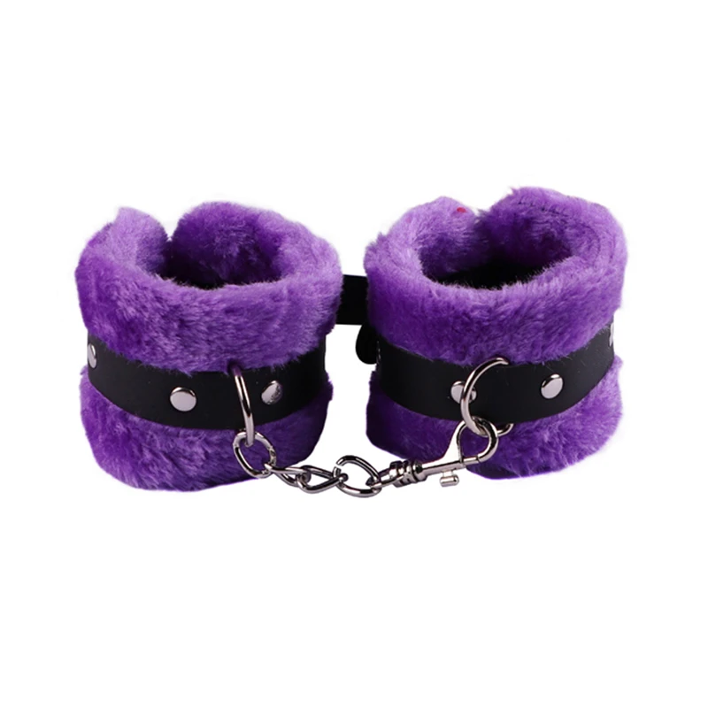 Sex Party Toys Erotic Sex Toy Sex Toys Sex Bondage Toys Sexy Blindfold PU Leather Plush Handcuff Bondage Gear