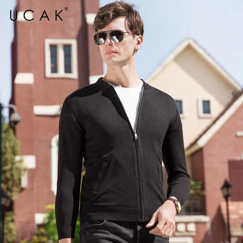 Flash Sale UCAK Brand Sweater Men Autumn Winter Cardigan Men Clothes 2019 New Arrival Streetwear Casual Coat Men Cotton Wool Knitwear U1016