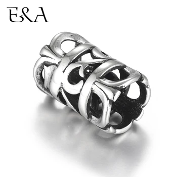 

Stainless Steel Beads Tube Hollow Large Hole Slide Bead Fit 8mm Round Leather Cord Bracelet Jewelry Making DIY Charms Supplies