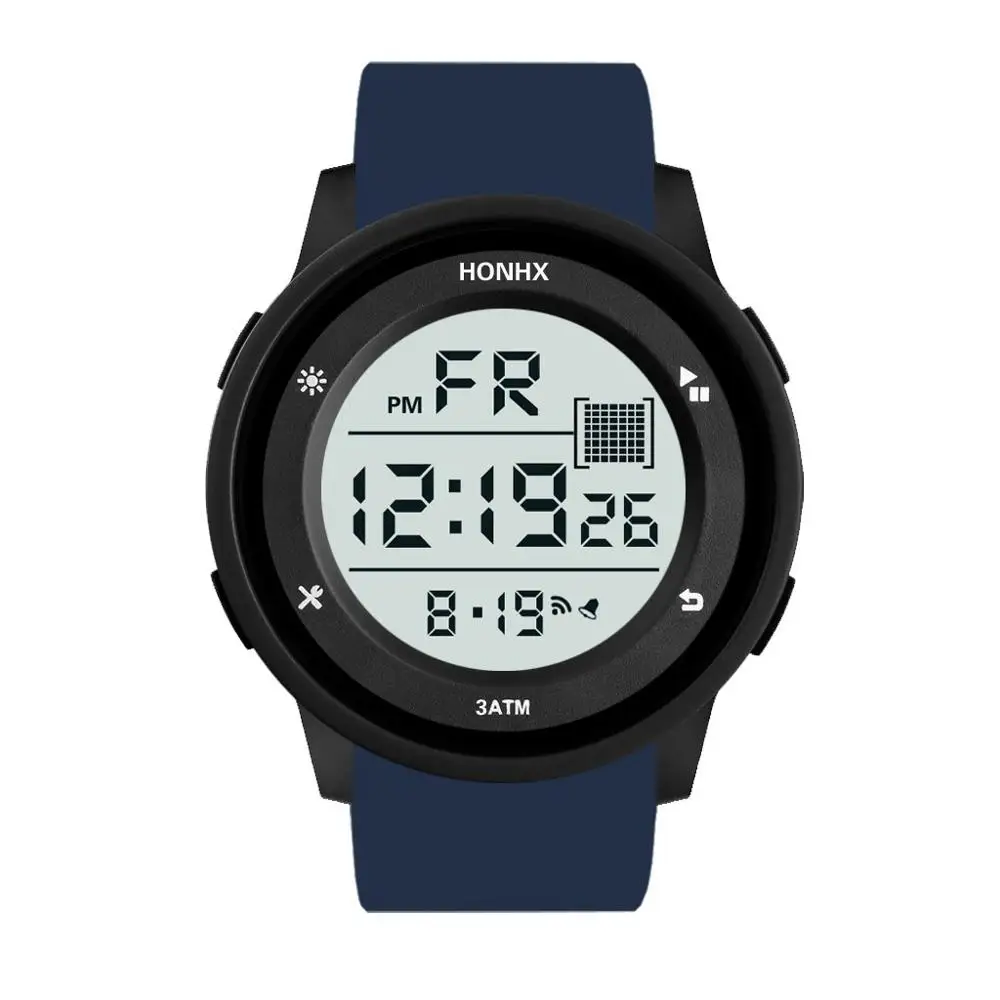 

Fashion Waterproof Men's Boy LCD Digital Stopwatch Date Rubber Sport Wrist Watch Digital Watch Men Water Resistant #4O21