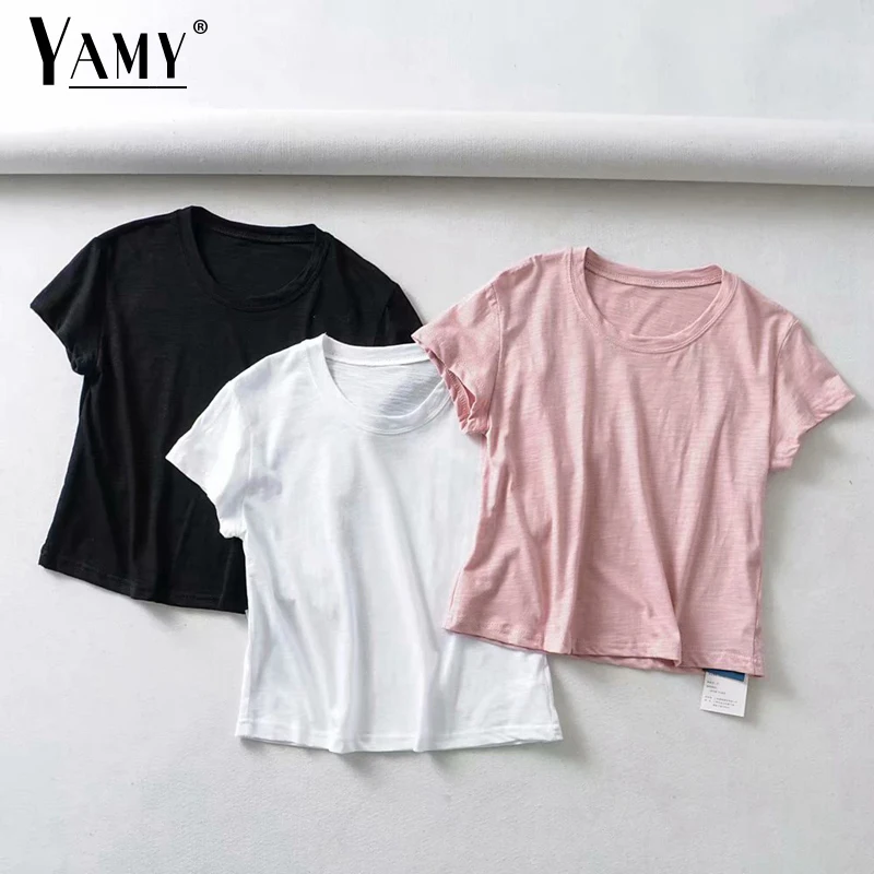 

Black white t shirt crop top vintage t shirt women cute top cotton t shirt casual tshirt women tee shirt femme summer