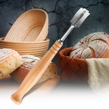 

Bread Baking Tool Kits 9' Banneton Proofing Basket Stencil Bag DIY Set Indonesian Rattan European Fermentation Rattan Basket Set
