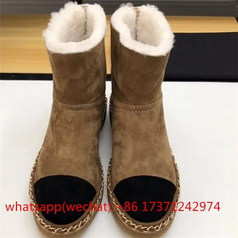 Зимние ботинки; женская зимняя обувь; Разноцветные ботильоны; Botas Mujer; ; теплые ботинки на меху с цепочкой; женская обувь;