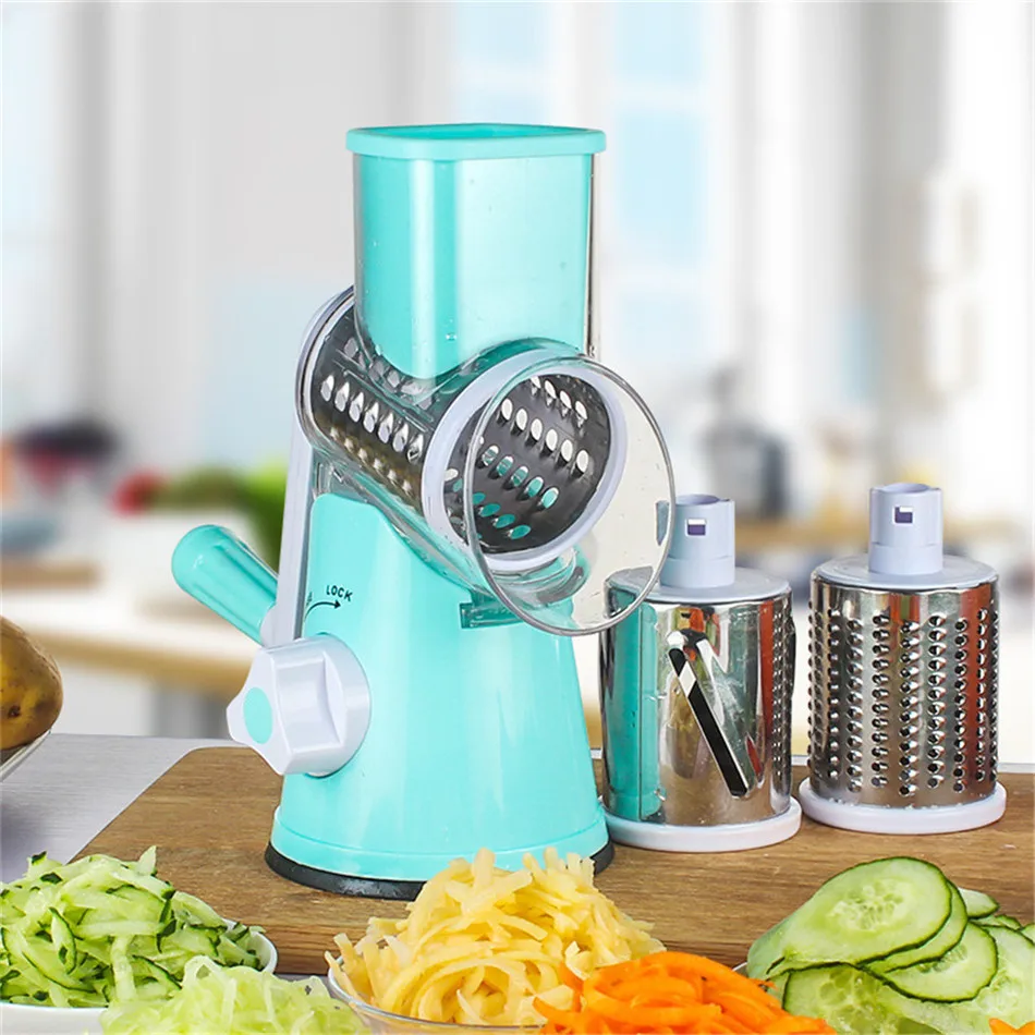

2019 Manual Vegetable Cutter Slicer Accessories Multifunctional Round Mandoline Slicer Potato Cheese Creative Kitchen Gadgets