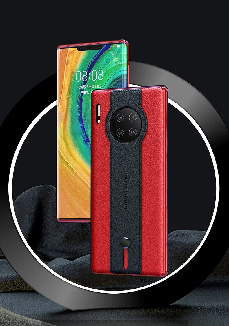 Для huawei mate 30 Pro чехол из натуральной кожи чехол для ремня для huawei mate 30 чехол Роскошный держатель Подставка для бизнес телефона mate 30 pro
