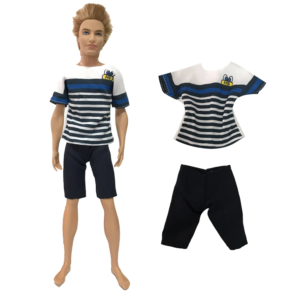 NK One Set Prince Doll Casual Handmade Clothes Fashion Outfits For Barbie Boy Friend Ken Doll Accessories Gift Toys 025D 10X