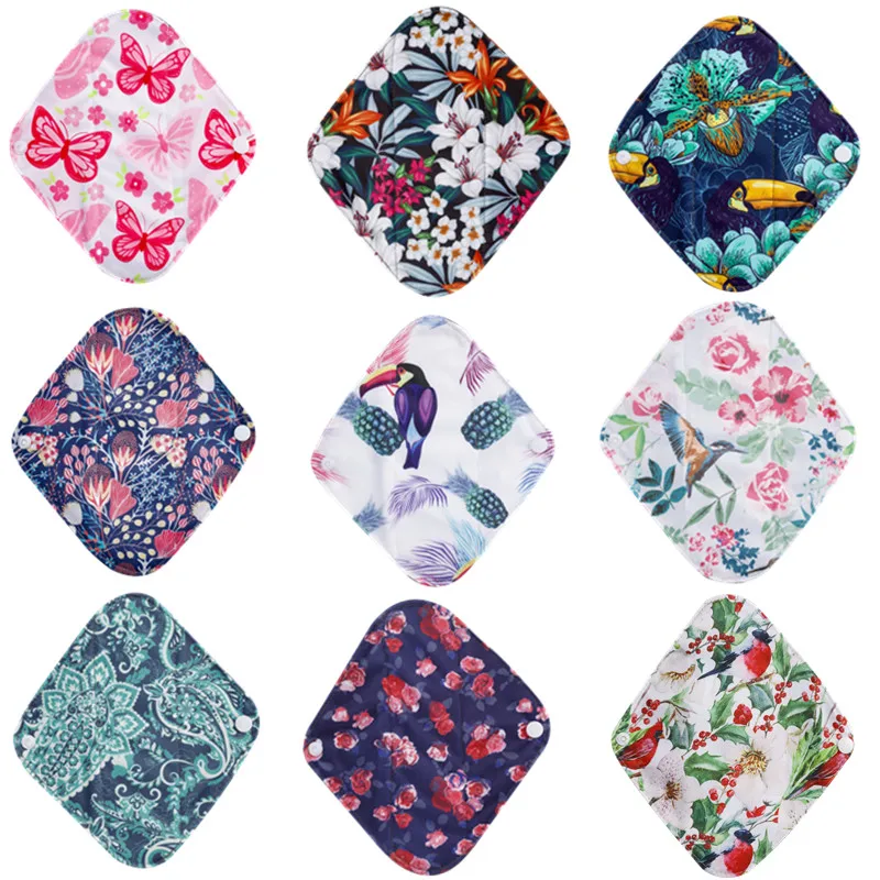 10pcs Reusable Waterproof Bamboo Fiber Pads Menstrual Cloth Sanitary Pads Feminine Maternity Hygiene Panty Liner Sanitary Pads