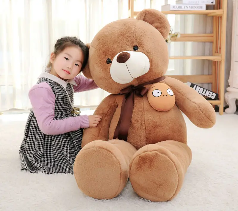 brown 1 шт. 80-135 см большой плюшевый мишка плюшевая игрушка фиолетовый сиреневый Медведь Мягкий Медведь с фруктами детская игрушка подарок на день рождения для девушки - Цвет: brown