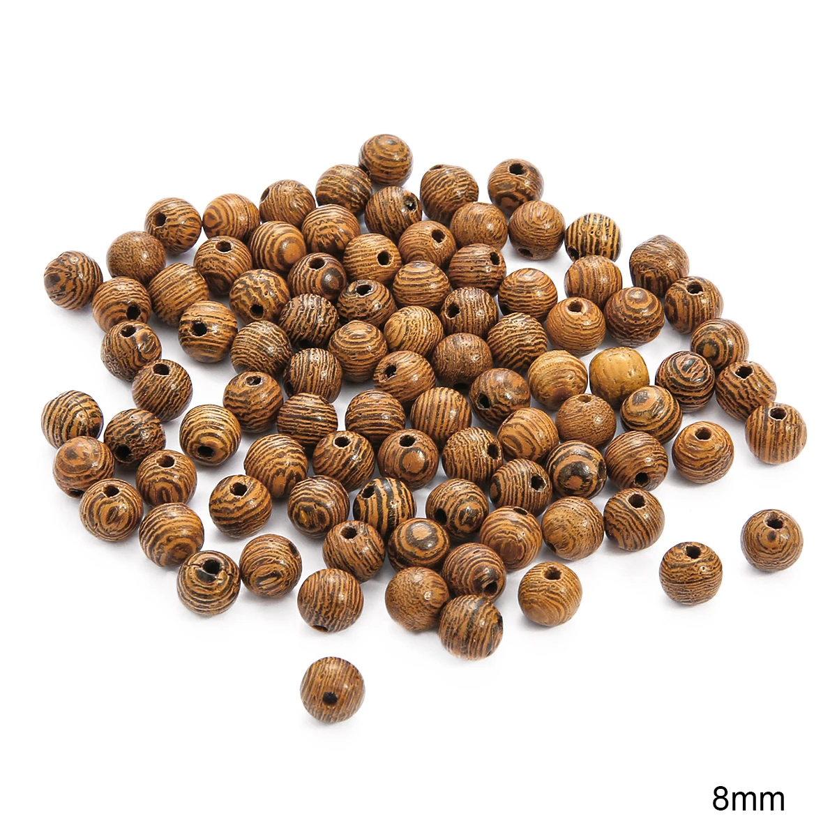 50-200 Stuks Houten Kralen Met Gat Ronde Ballen Losse Spacer Kralen Voor Sieraden Maken Armband Accessoires-Groen, 8 Mm 200 Stuks