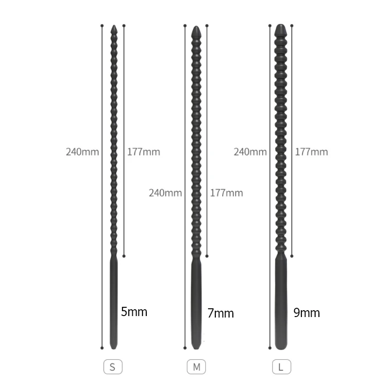 5/7/9mm Urethral Catheter Dilator Horse Eye Stimulation Silicone Penis Plug for Men Male Masturbation Plug Bdsm Sex Toys