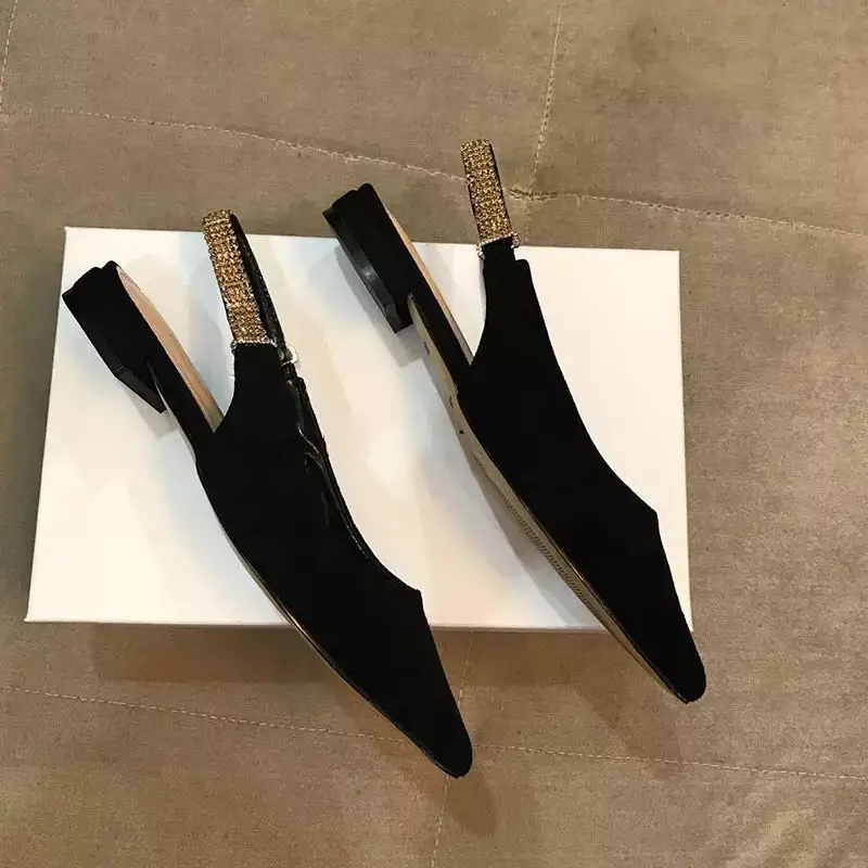 

Women's Shoes Genuine Leather Flat Shoes Pointed Toe Ankle Straps Female Flats Butterfly-Knot Slip-on Summer Shoes Large Size 41