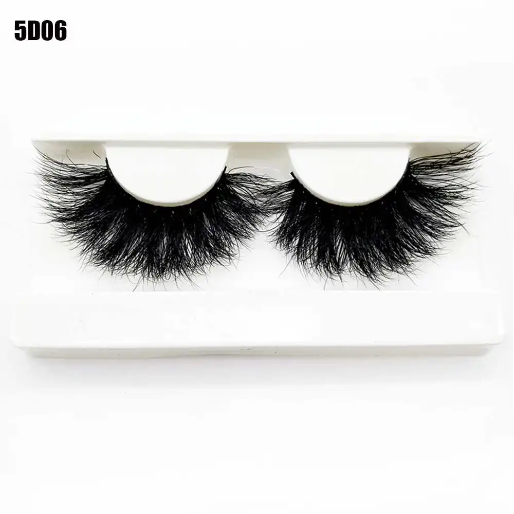 6 Mink Eyelashes Criss-Cross Natural Fake lashes Length 25mm Makeup 3D Mink Lashes Extension Eyelash Beauty - Color: 6