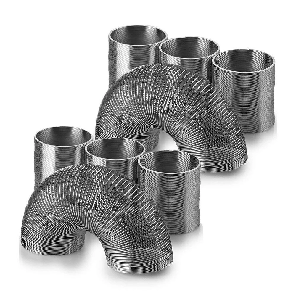 FINEWE 1PCS Large Size Magic Rainbow Spring Circle Funny Classic Wave Spring Science Toys Galvanized Spring 80x100mm