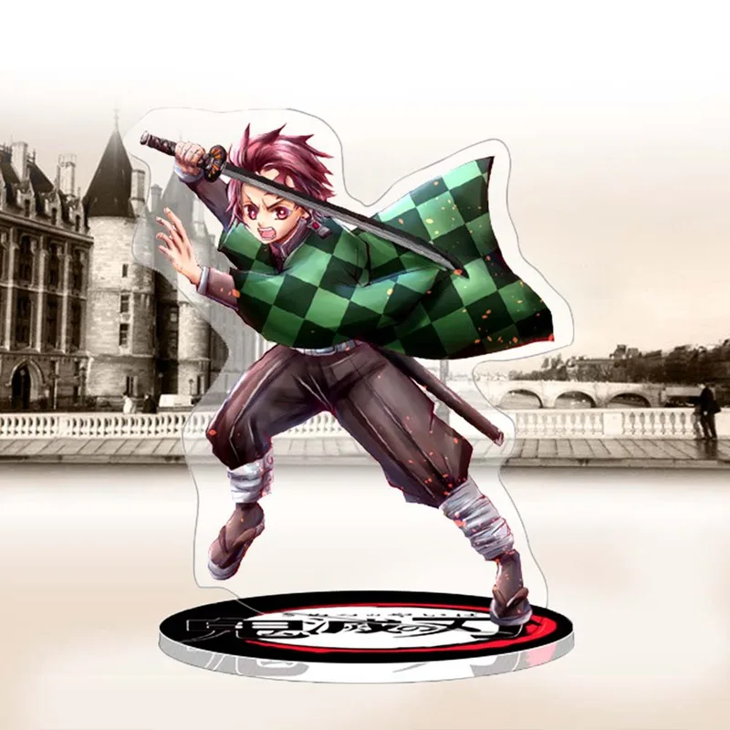 Японское аниме Demon Slayer Kimetsu no Yaiba Kamado Tanjirou Kamado Nezuko Косплей фигурка на акриловой подставке Шарм Настольный декоративный брелок