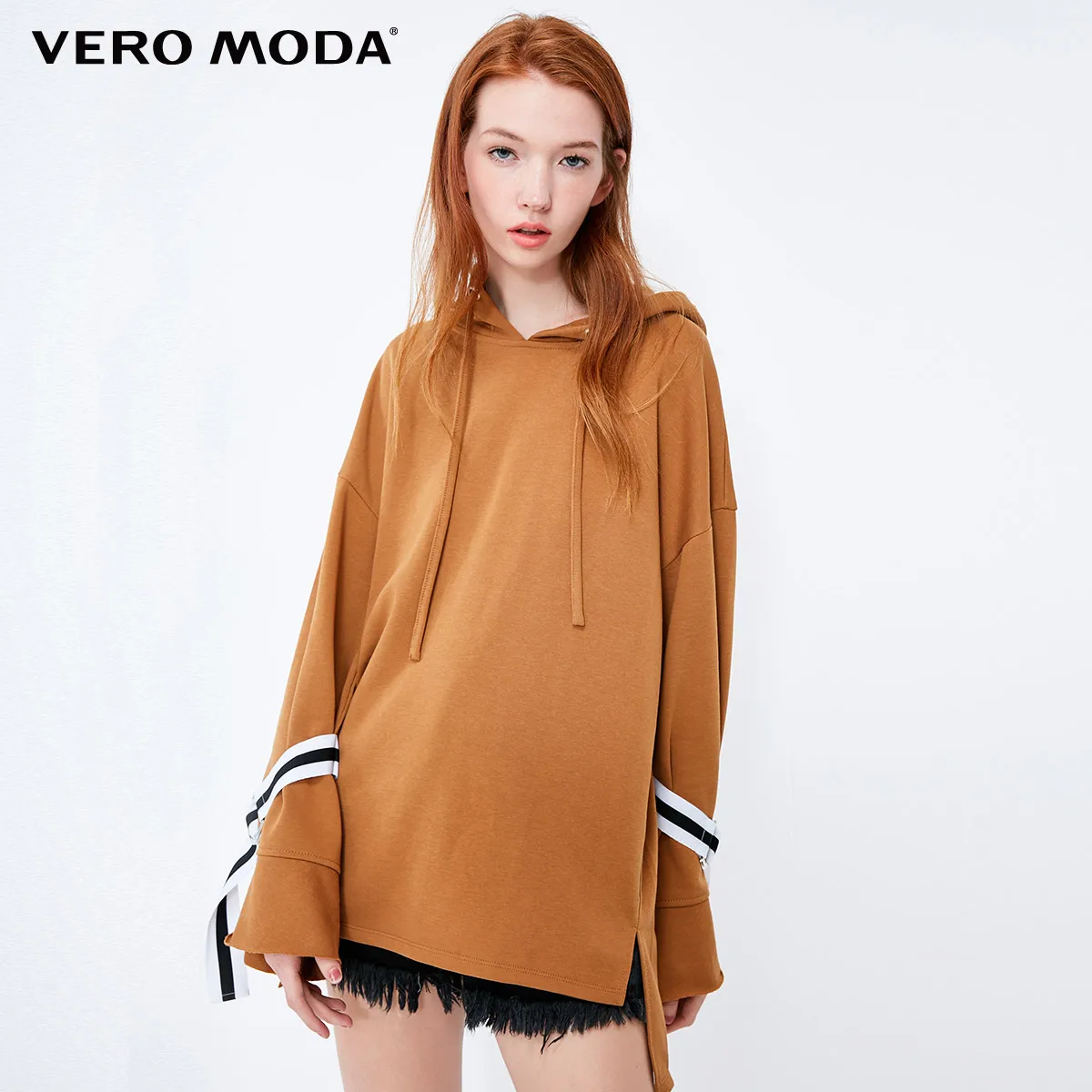 Vero Moda осенние свободные милые женские толстовки | 318333502 - Цвет: Chipmonk brown