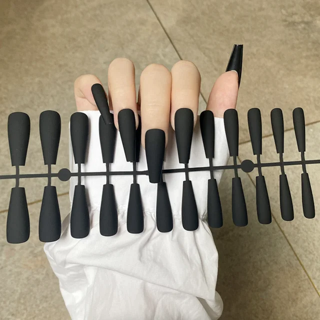 Solid Color Matte Super Long Coffin False Nail Ballet Press on Nails Tips for Nails Art Artificial Fingernails Fake TJP1170-Y2