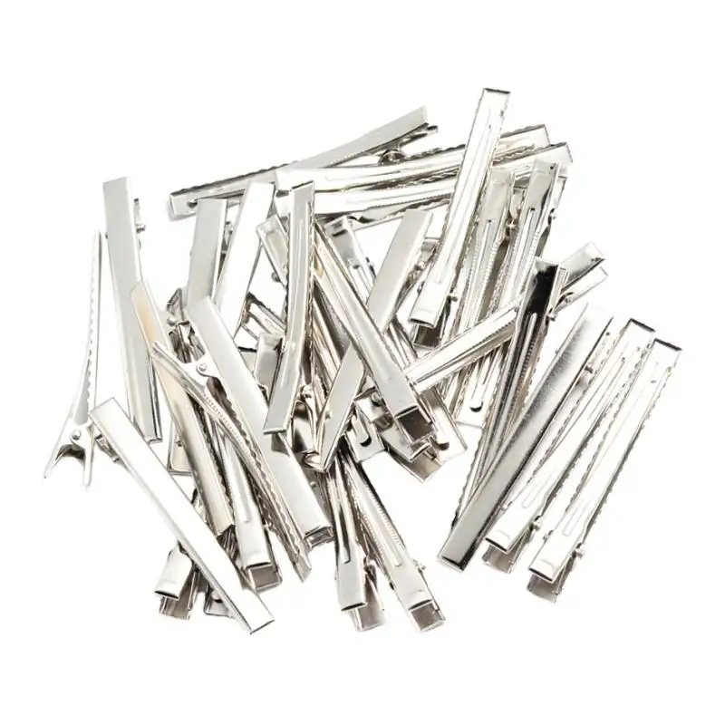30 Pieces 7.6CM Silver Iron Alligator Teeth Prongs Clips Hair Pins Hair Bows