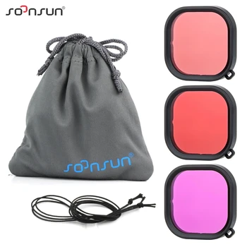 

SOONSUN Diving Lens Filter Red Magenta Snorkel Color Filters for GoPro HERO 8 Black Waterproof Protective Housing Case Go Pro 8