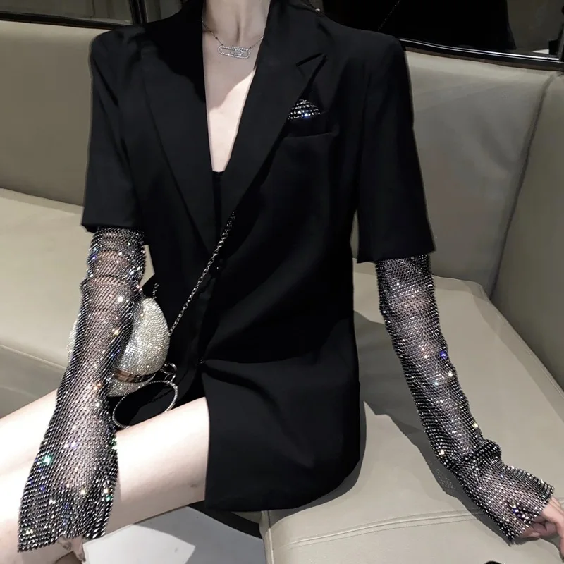 

Heavy Diamond Split Joint Loose Two Design Long Sleeve