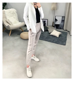 

Pants for women 2019 autumn winter woolen harem pants cashmere thickening casual nine points high waist pants Women's trousers