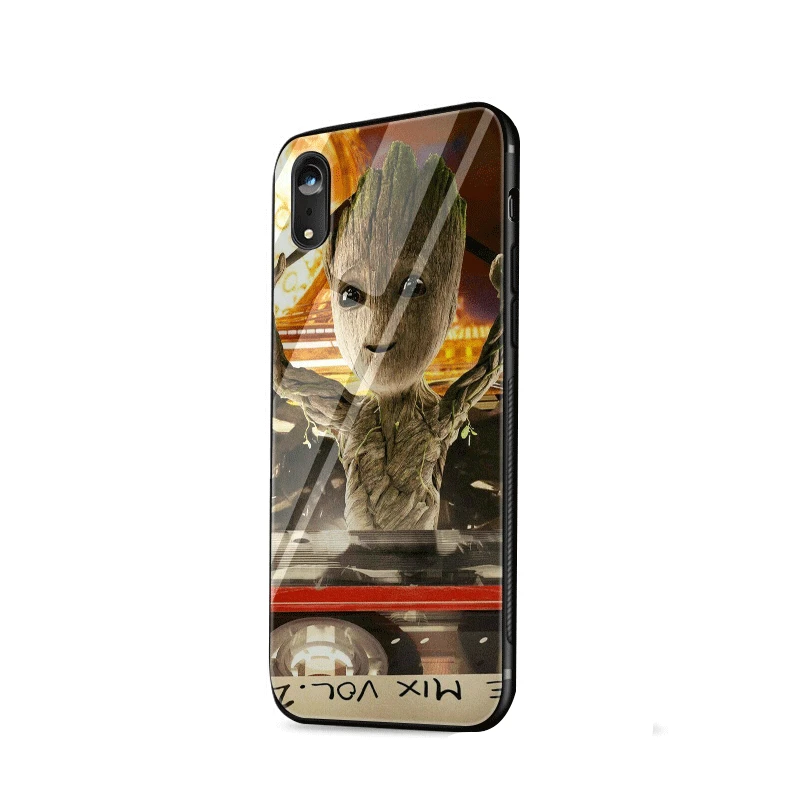 Glass Phone Case TPU Glass For Apple Iphone 5 5s SE 6 6S 7 8 Plus XR X XS Max Cover Baby Groot - Цвет: G5