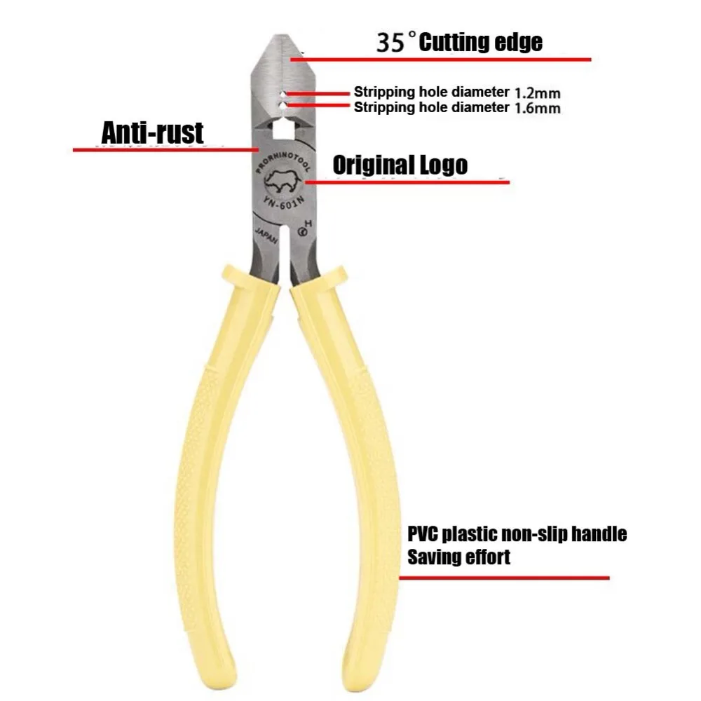 RHINO-Alicate Diagonal para Wire Stripper, Crimpagem, Corte,