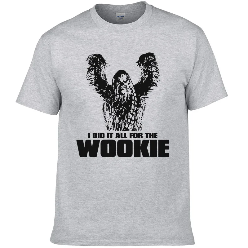 Мужская хлопковая футболка с коротким рукавом Wookiee вуки и головой чубакки 2019 |
