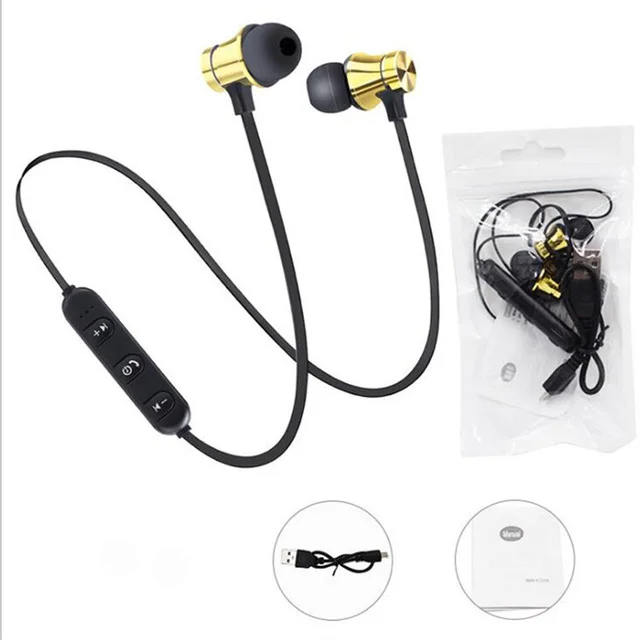 OPP bag Bluetooth беспроводные наушники, музыкальные шейные спортивные наушники для бега, гарнитура с микрофоном, наушники для iPhone, samsung, Xiaomi Phone - Цвет: OPP bag