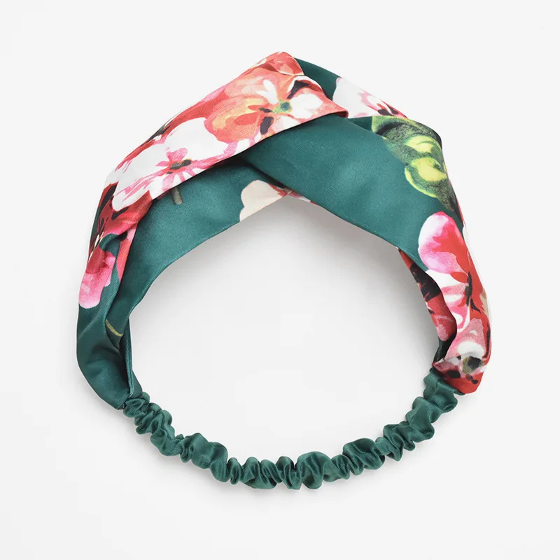 

New Fashion Popular Personality Hair Band Handmade Cloth Satin Elastic Cross Headband Headdress Female Hot Sale Jewelry Wholesal