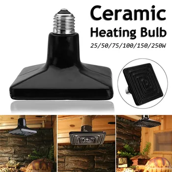 

Pet Heating Lamp E27 External Ceramic Emitter Heat Bulb Black Suitable for Reptile Pet Brooding Lamp AC220V 25-250W Optional