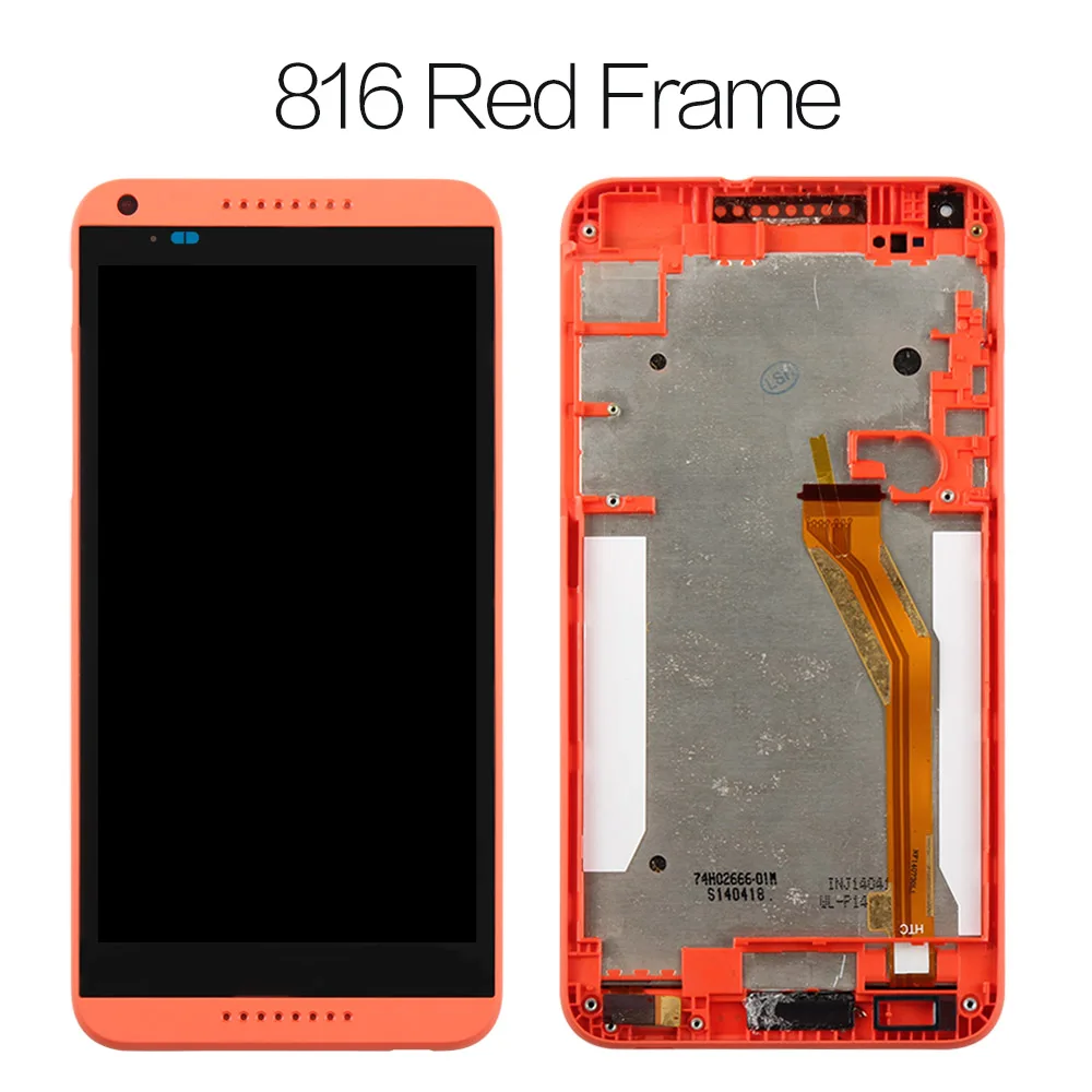 5,5 '' дисплей для htc Desire 816 lcd сенсорный экран с рамкой для htc Desire 816 дисплей D816W D816 lcd - Цвет: 816 RED Frame