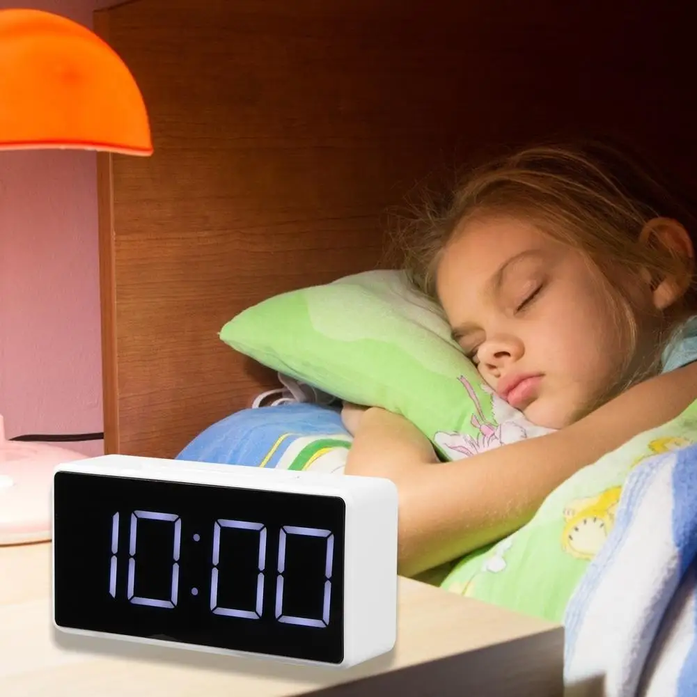Led Mini Student Clock Usb Desktop Electronic Alarm Clock &deg;c-℉ Temperature Tester-white Light 2 Levels Of Brightness digital clock digital desk clock mini desk clock